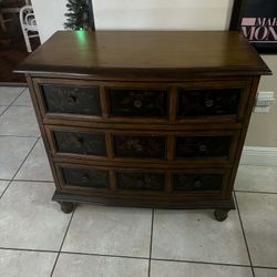 Vintage Solid Wood 3 Drawer Dresser 36”Lx18”Wx33”H