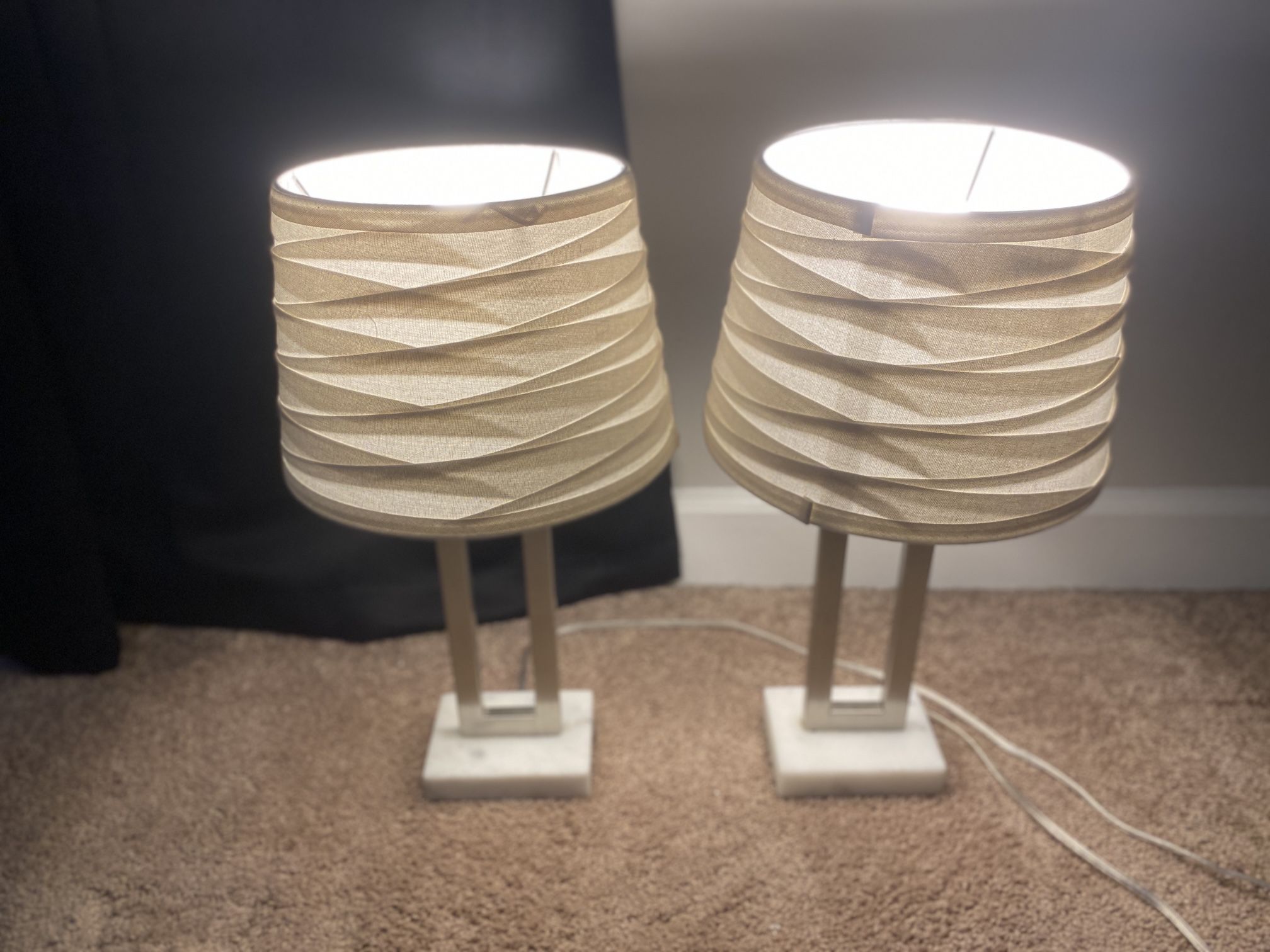 Dual Silver LED Table Lamps