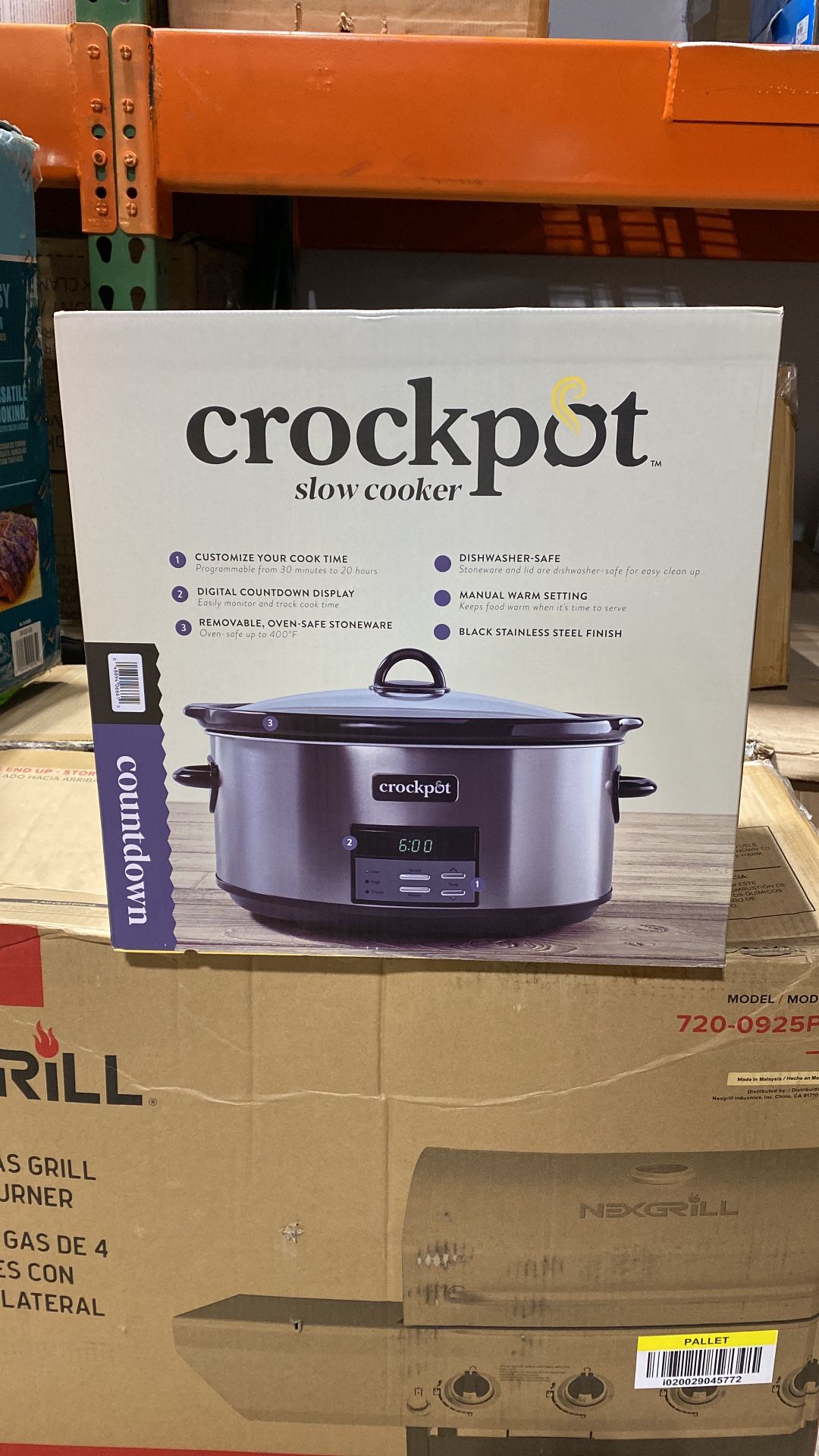 Crockpot programmable 8-Quart slow cooker black stainless steel collection 1pc