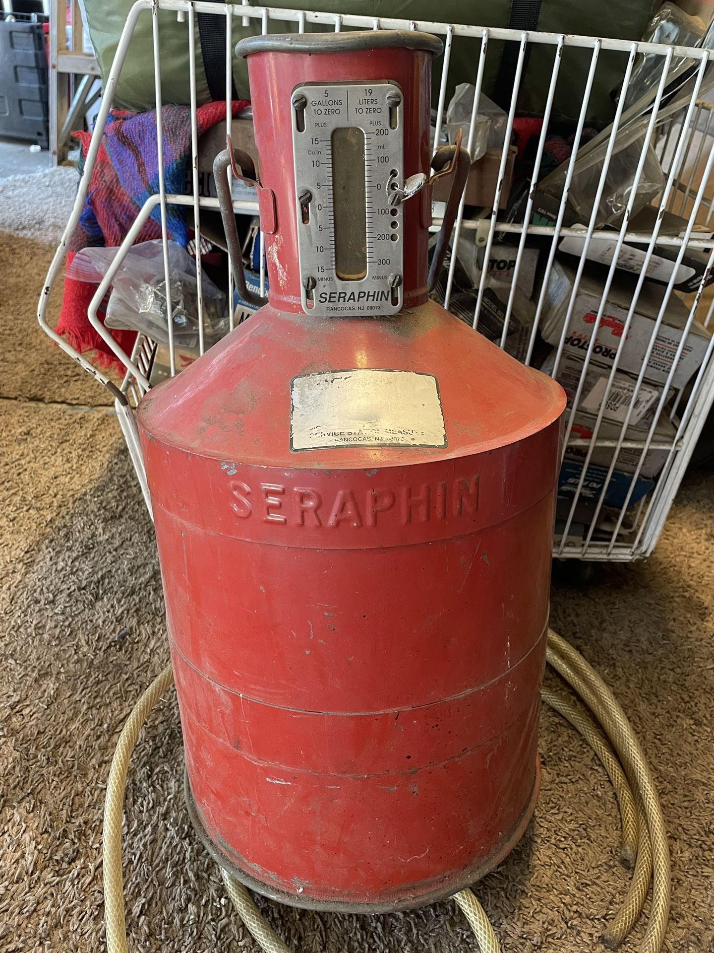 Vintage Seraphin Gasoline Pump Testing Measure