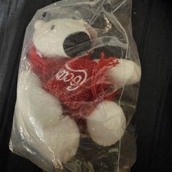Coca Cola Plush Polar Bear with Red Scarf 4" Coke Promotional Toy - NEW