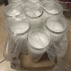 9 tall blank glass candles