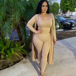 Legging Tank Top And Cardigan Duster Set