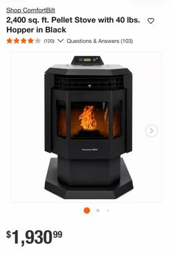Shop ComfortBilt 2,400 sq. ft. Pellet Stove with 40 Ibs. Hopper in Black