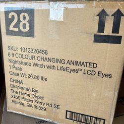 6 ft COLOUR CHANGING ANIMATED Nightshade Witch with LifeEyes LCD Eyes