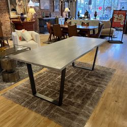 Grey Live Edge Large Dining Table