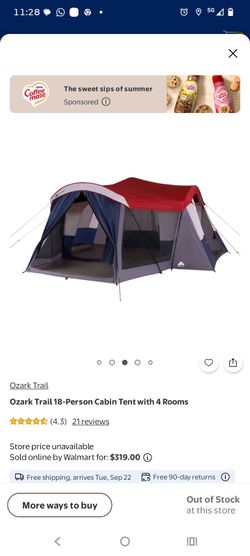 Ozark Trail 18-Person Cabin Tent 4 Rooms