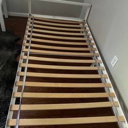 Ikea Bed Frame And Slatted Bed Base (White, 2 Sets)