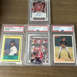 Jalen Green Rookie Optic Fastbreak Auto/ Derek Jeter Bowman Rookie/ Pedro Martinez Minor League Rookie & Brock Purdy Purdy Rookie Gem 💎 PSA 10 Lot 