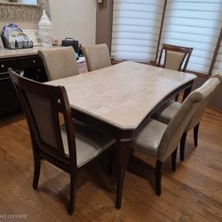 Granite Dining Table + 8 Chairs