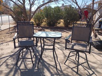 3 Piece Metal Square Patio Set