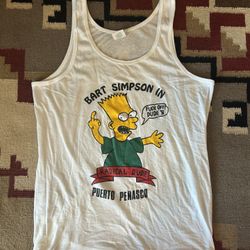 90s Original Bootleg Bart Simpson Vintage Shirt Made In Mexico Size Xl Tank top