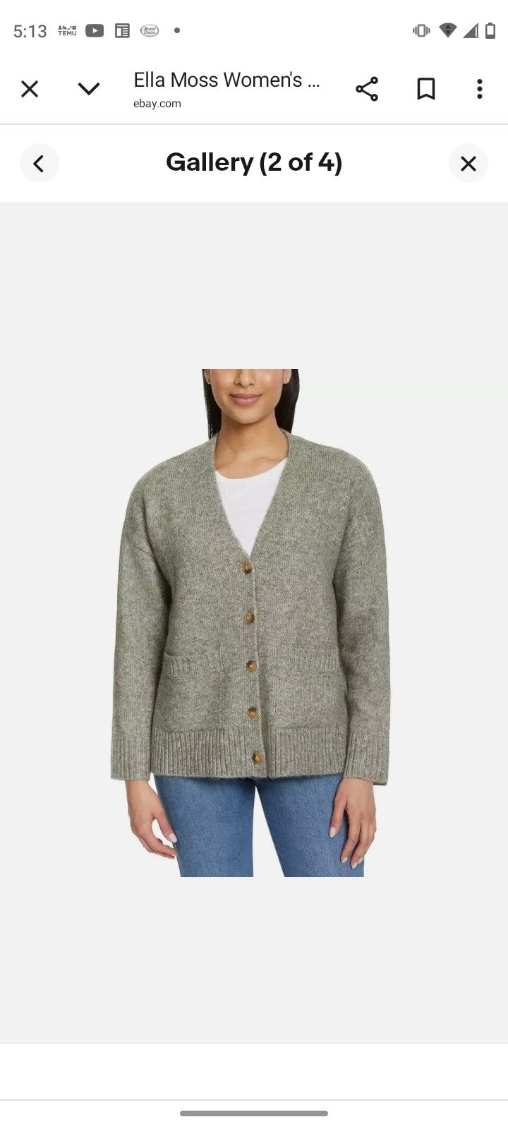 Ella Moss Ladies Sweater Cardigan