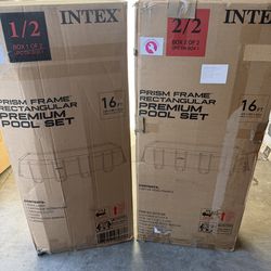 Intex 16ft X 8ft X 42in Prism Frame Rectangular Pool Set with Filter Pump