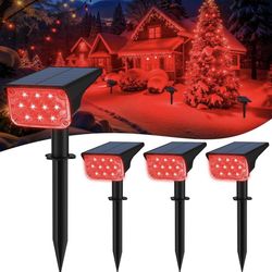 4 Pack Red Solar lights