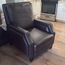 Dark Brown Leather Looking Recliner 