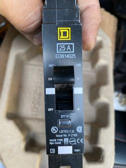 Square D 25 Amp 1 Pole 277 Volt Bolt 