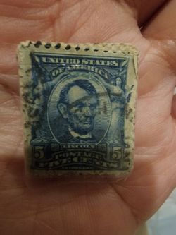 1902 5c Abraham Lincoln, Blue, Specimen