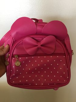 Pink bow and ears backpack