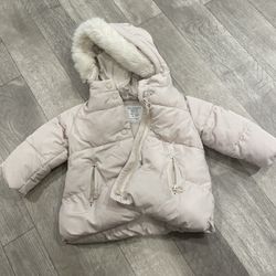 Zara Blush  Puffer Baby Jacket 9-12mos Toddler Coat