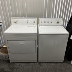 KENMORE GAS DRYER AND TOP LOAD WASHER WITH AGITATOR 