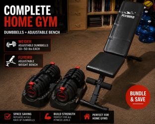 Weider Adjustable Dumbbells + Flybird Adjustable Bench | Bundle & Save