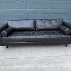 Article Sven Black Leather Couch FREE DELIVERY