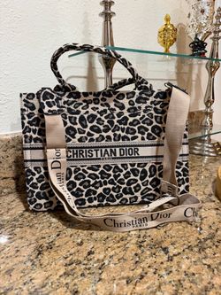 Leopard Print Christian Dior-Style Tote