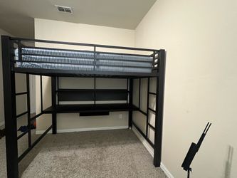 Full-Size Loft Bed with Built-In Desk & Shelving | Great for Teens, College Students & Small Rooms