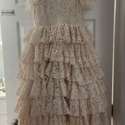 MIA JOY CREAM LACE PARTY DRESS
WITH TULLE