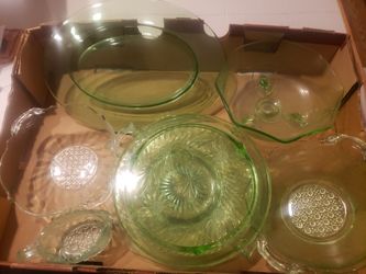 Green Depression Glass 