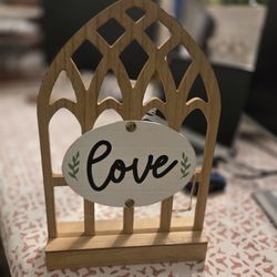 Wood Love Plaque 