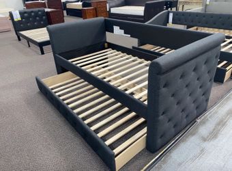 Day bed frame with mattresses
