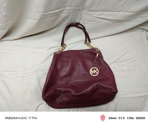 🎀☃️Michael Kors Collection Medium Maroon Chain Shoulder Handbag Tote