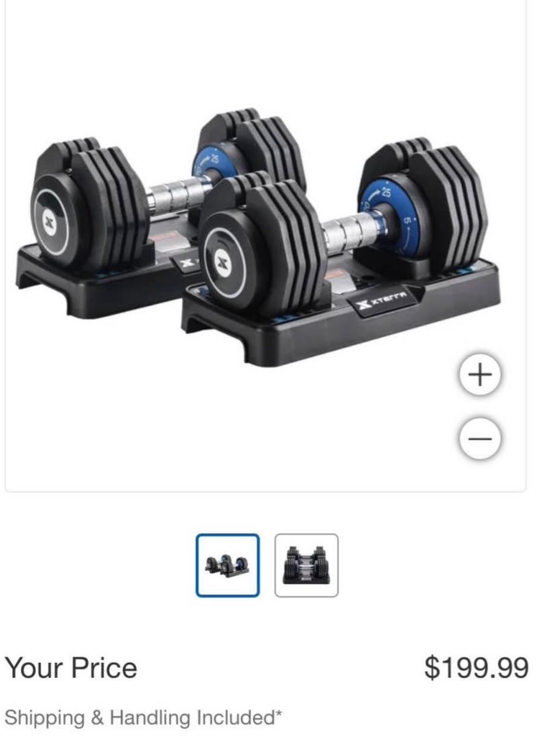 Xterra Adjustable Dumbbells Set BRAND NEW IN BOX 2 Dumbells 25 lbs Each 150$ Firm