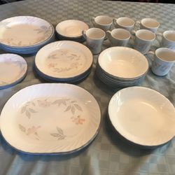 Vintage Pink Trio Corningware Corelle dining set for 8 (50 pieces)