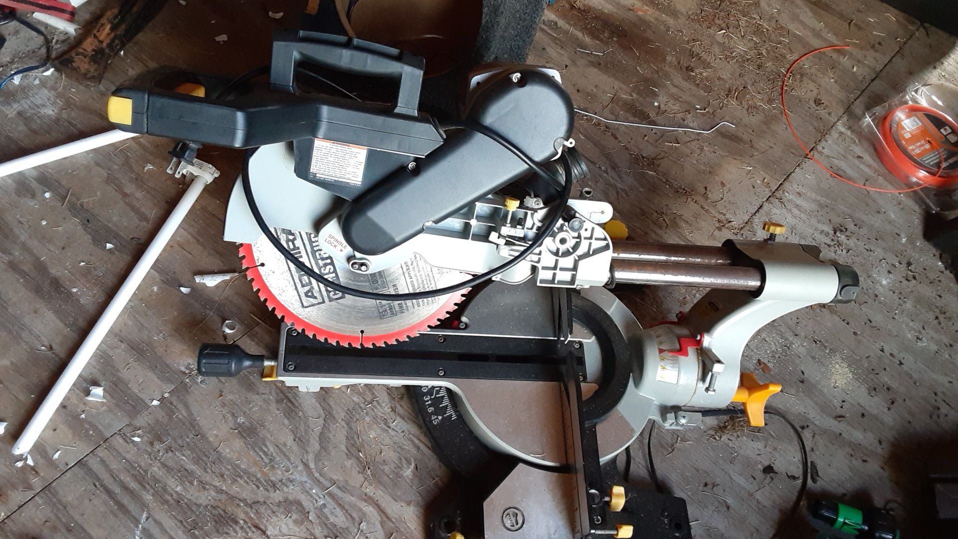 Miter saw on a bevel