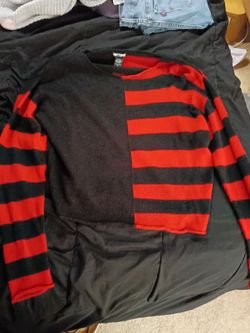 Hot Topic Black and Red Striped Sweater
