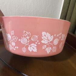VTG Pyrex Pink/white Gooseberry Casserole Dish #475