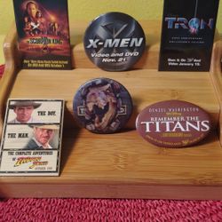 Set of 6 retro movie PROMO PINS 