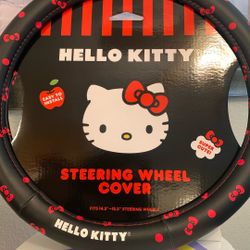 Sanrio HELLO KITTY STEERING WHEEL COVER FITS 14.5 - 15.5” CARS STEERING WHEELS 