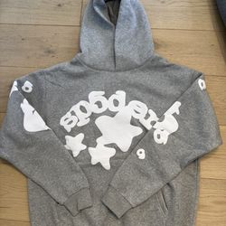 Grey spider hoodie size large