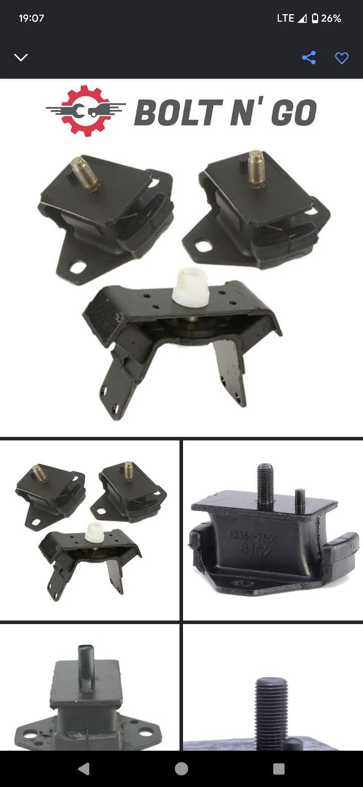 3pc Motor/Transmission Mounts for 98-04 Toyota Tacoma