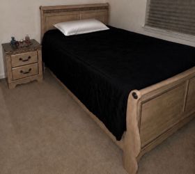 Queen bed with 2 nightstands