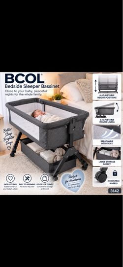 BCOL Bedside Baby Bassinet – Adjustable Height & Incline