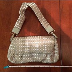 The Sak silver fabric purse