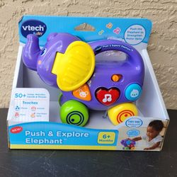 NEW in BOX...vtech Baby PUSH & EXPLORE ELEPHANT...EDUCATIONAL TOY...AGES 6+  MONTHS