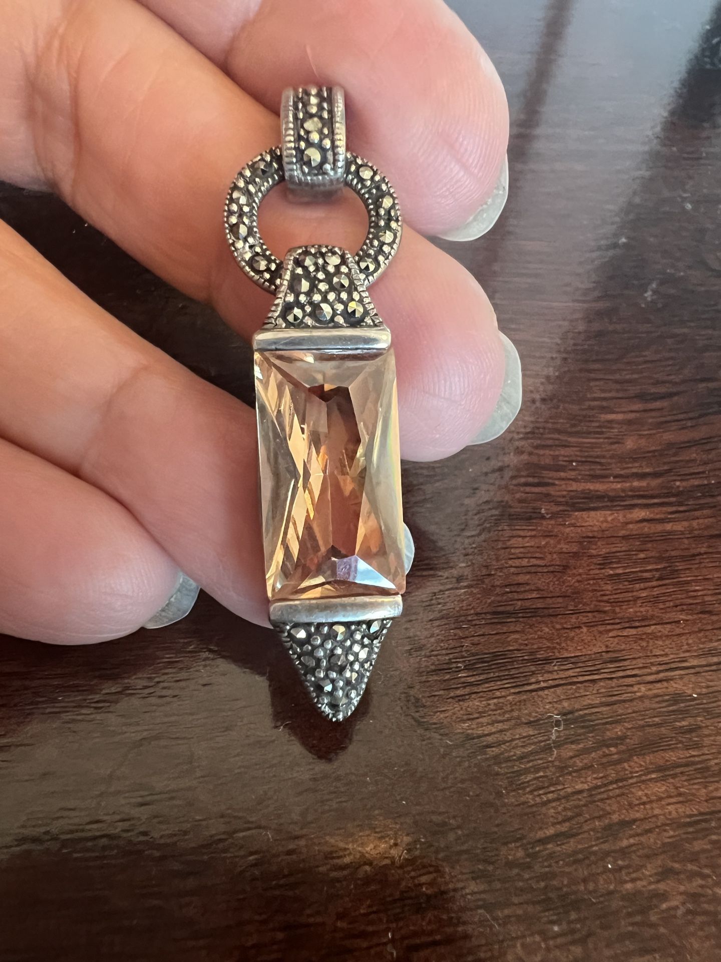 sterling silver natural citrine pendant