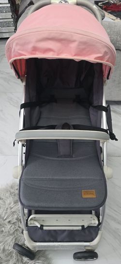 INFANS Lightweight Baby Stroller, Compact Infant with One-Hand Fold, Travel Stroller for Airplane with Cup Holder, Canopy 5-Point Harness Foot Cover 