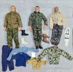 Vintage G.I. Joe Action Figures Lot Clothes Boots Dog Tags Hasbro